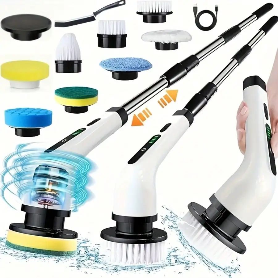 PUFTEM Cordless Electric Spin Scrubber with Battery Display