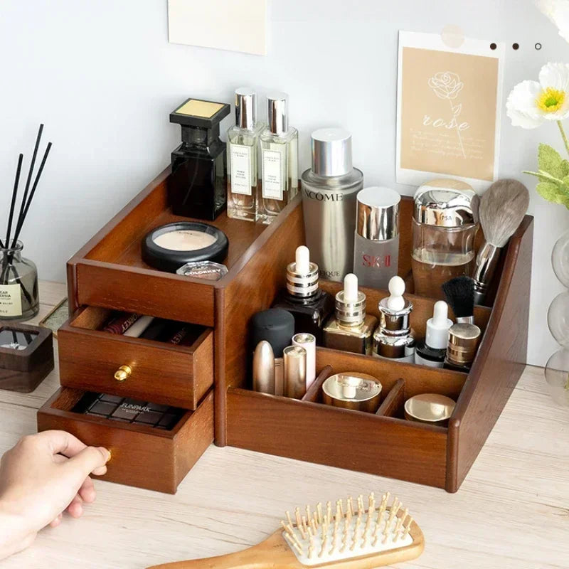 Luxury Clear Makeup Organizer with Drawers – Large Capacity Skincare & Cosmetic Storage Box