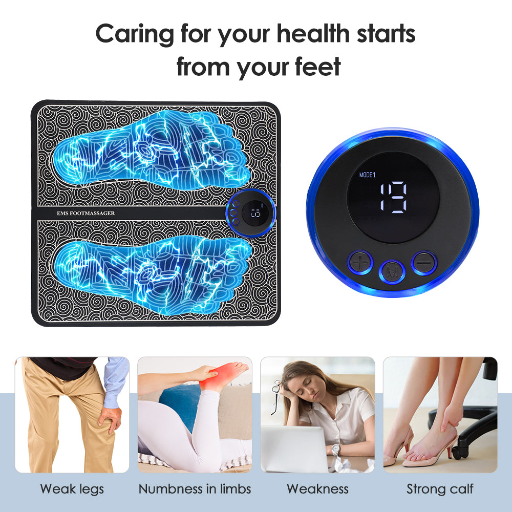 EMS Electric Foot Massager Mat – Foot Massage Pad with 8 Modes & Adjustable Intensity