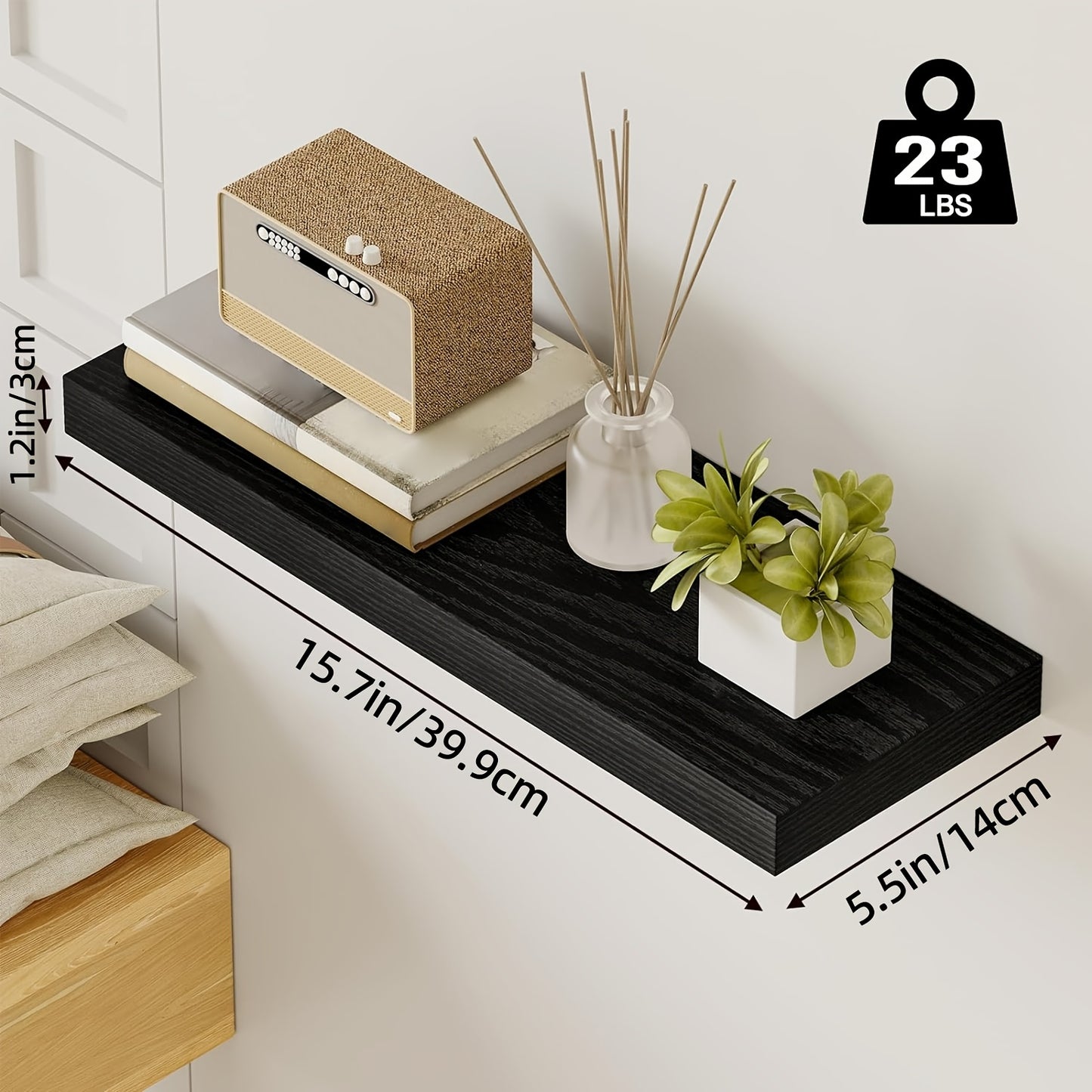 Floating Wooden Wall Shelves Set (2/4/6 PCS) – Modern Wall-Mounted Storage Shelves