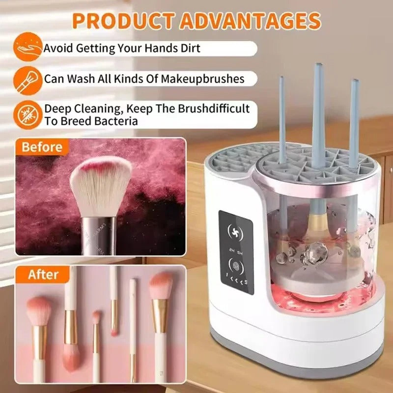 3-in-1 Electric Makeup Brush Cleaner & Dryer – Automatic USB Brush Cleaning Machine