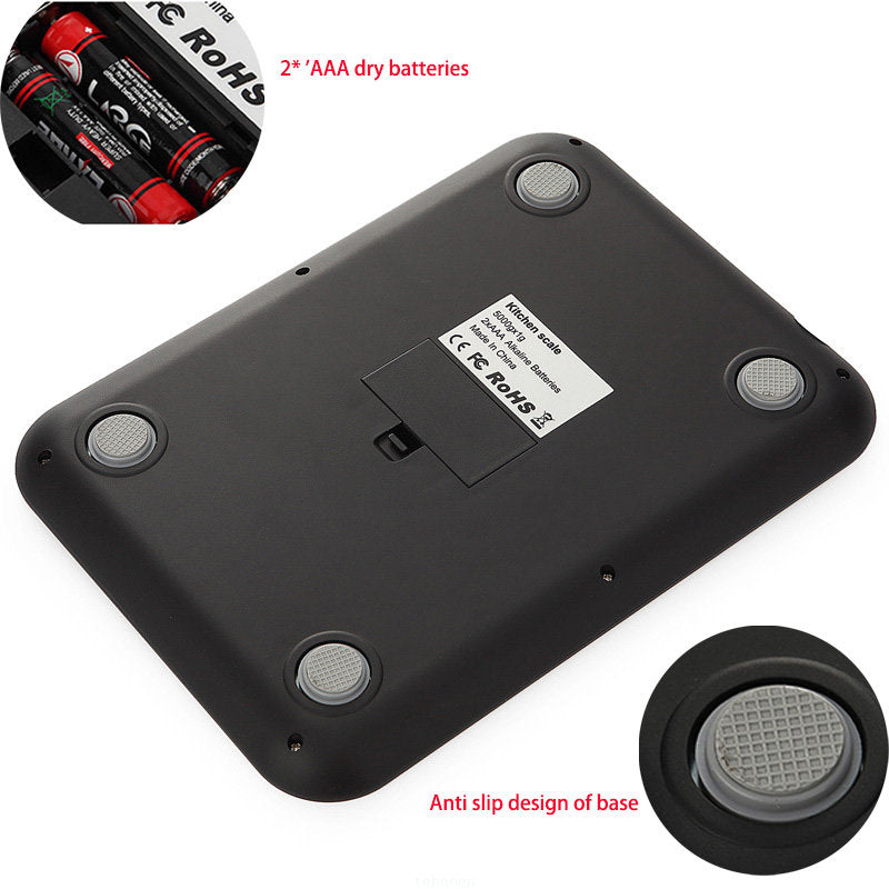 15kg Digital Kitchen Scale – 1g Precision Stainless Steel Food & Coffee Weighing Scale