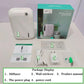 Smart home diffuser kit with diffuser device, wall stickers, product manual, power cord, and EU power plug displayed on a white surface.