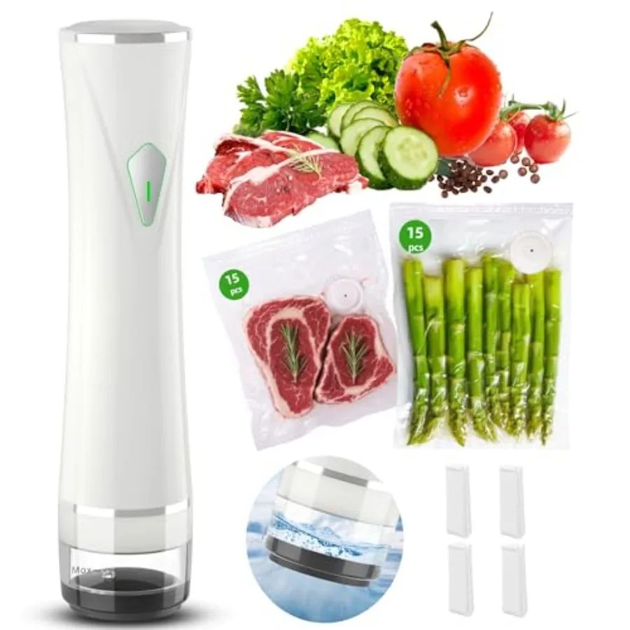 Portable Vacuum Sealer Set with Reusable Bags