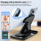 Wireless charging stand for smartphones, compatible with cases under 3mm, no metal parts.
