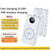 White portable power bank with wireless charging, LED camping light, and battery level display