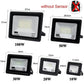 LED floodlights in various wattages and sizes without sensor, suitable for outdoor lighting