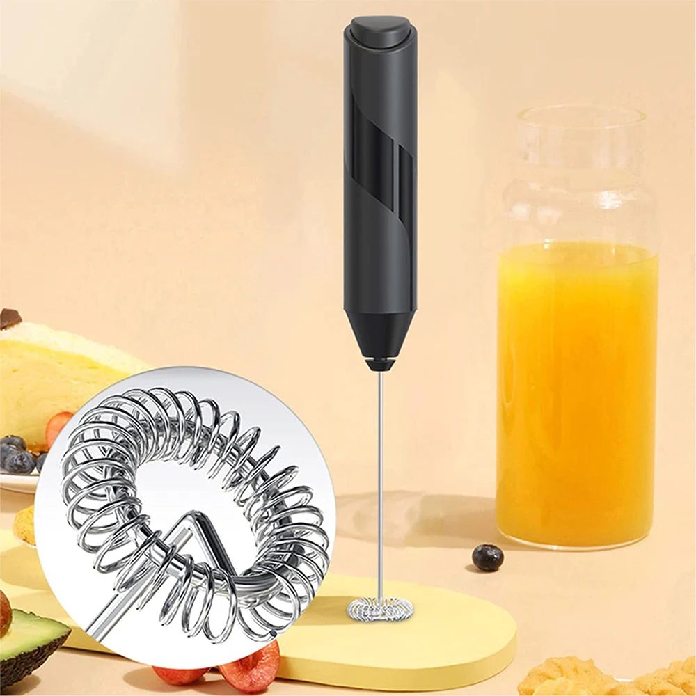 Premium Electric Milk Frother Whisk with Smart Silicone Ring