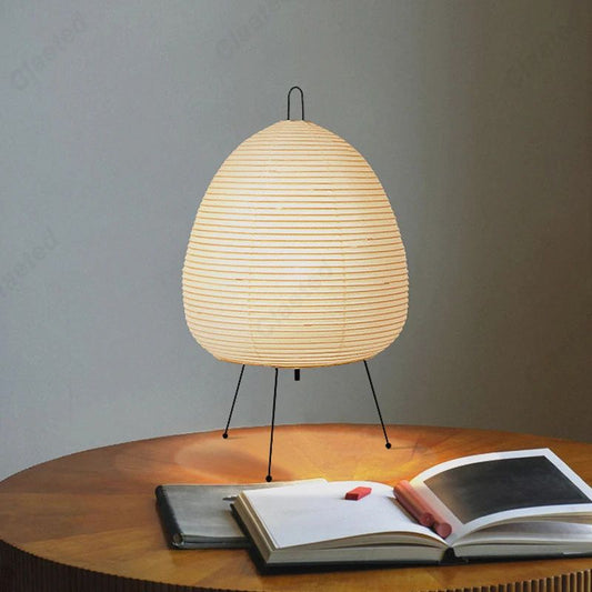 Modern Japanese Paper Table Lamp | Minimalist Bedside & Decorative Light