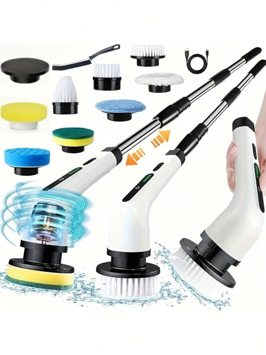 PUFTEM Cordless Electric Spin Scrubber with Battery Display