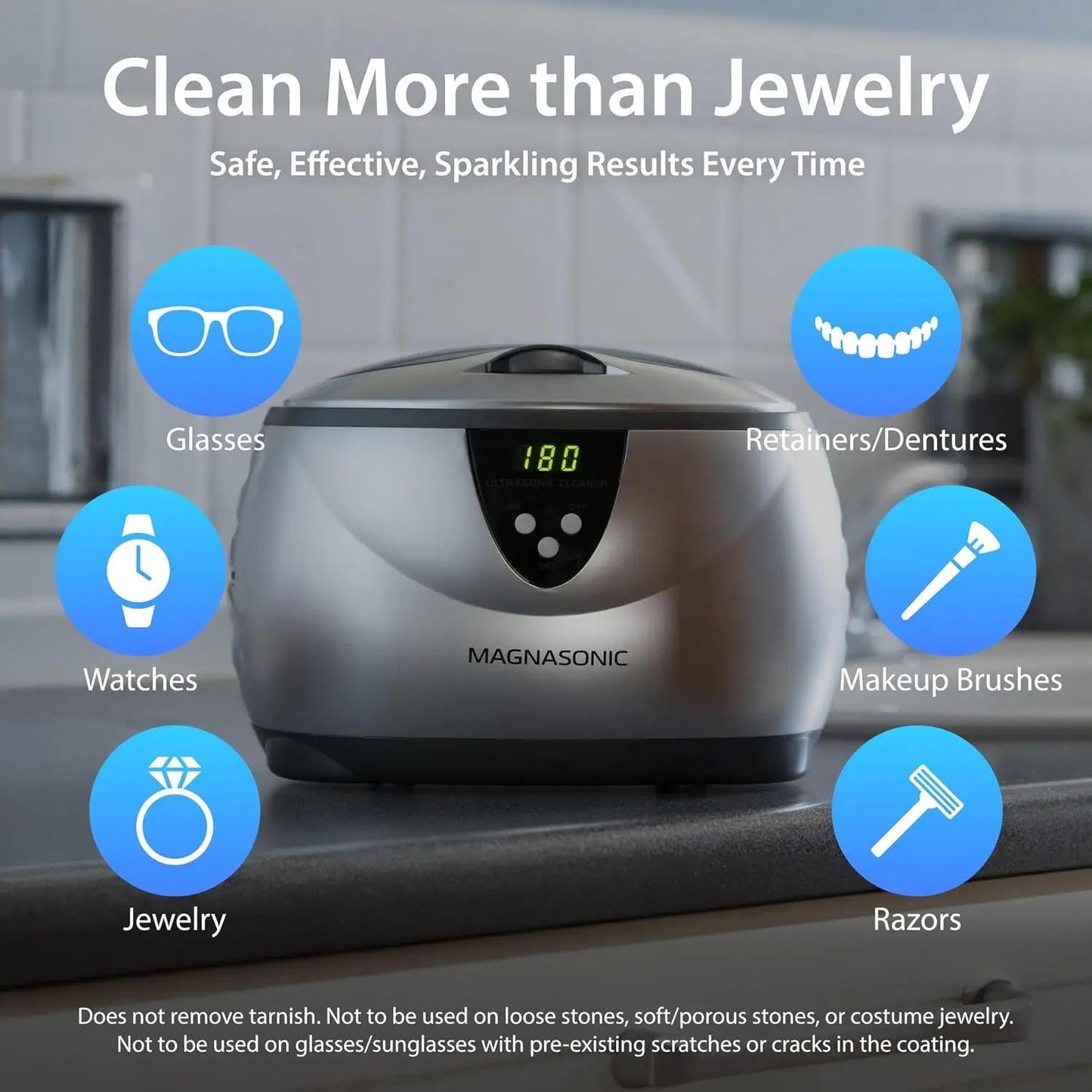 Ultrasonic Jewelry Cleaner with Digital Timer & 20oz Tank