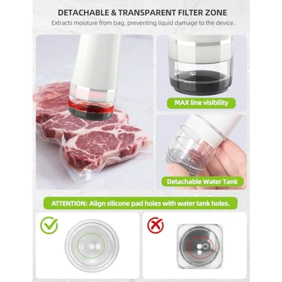 Portable Vacuum Sealer Set with Reusable Bags