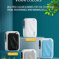 Modern smart home wall-mounted gadget in white, black, grey, and blue color options.