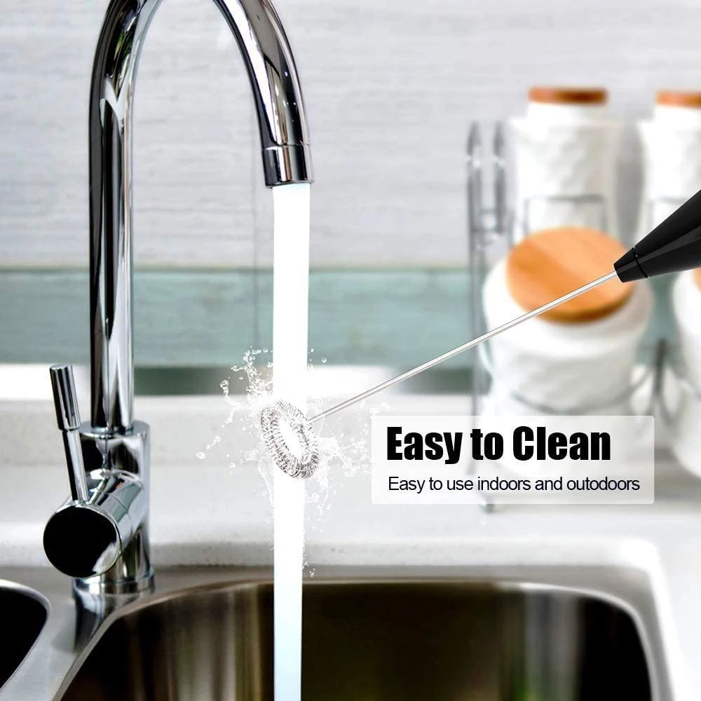Premium Electric Milk Frother Whisk with Smart Silicone Ring