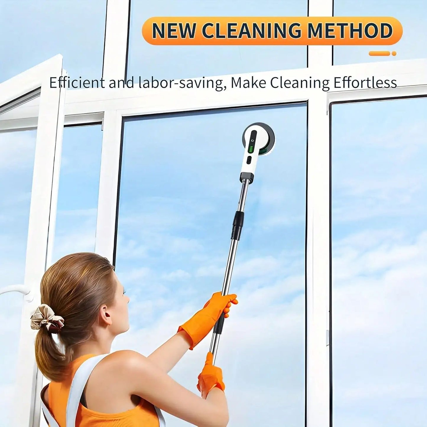 PUFTEM Cordless Electric Spin Scrubber with Battery Display