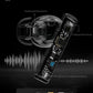 Diagram of wireless earbud with 6-microphone hybrid active noise cancellation and internal components highlighted, showing -55dB deep-sea noise cancellation depth.