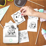 Wireless Mini Bluetooth Photo Printer – Portable Thermal Printer with 5 Sticker Rolls & 5 Thermal Paper Rolls