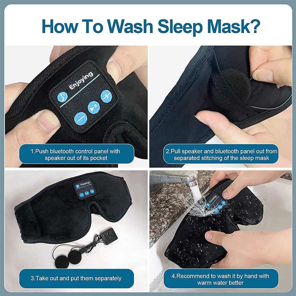 Bluetooth Sleep Headphones 3D Eye Mask – Wireless Music Sleeping Mask with HD Speakers