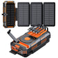 20000mAh Solar Power Bank with 4 Foldable Solar Panels – Magnetic Wireless Fast Charger & Hand Crank