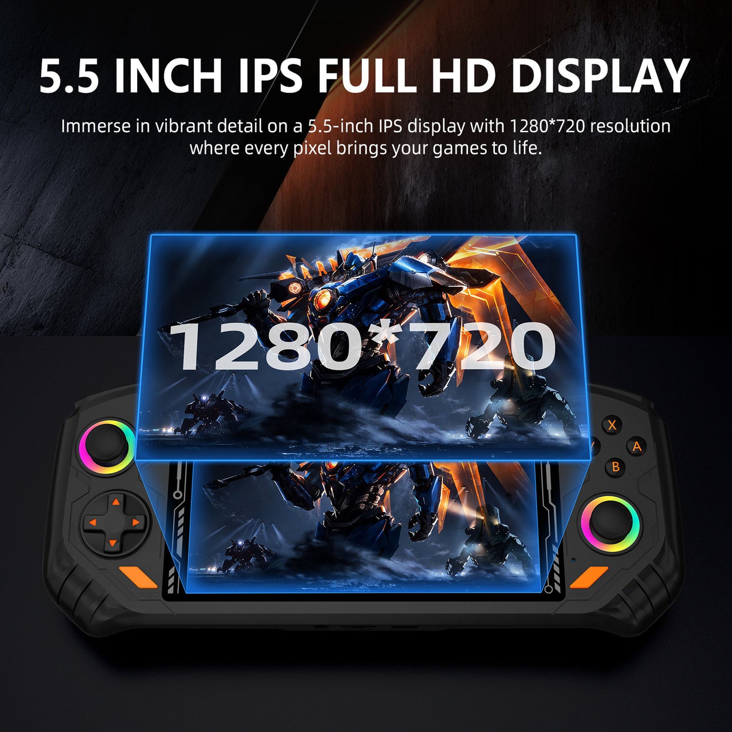 AISLPC RG52 Mini Handheld Game Console – 5.5" IPS Retro Gaming Console with WiFi