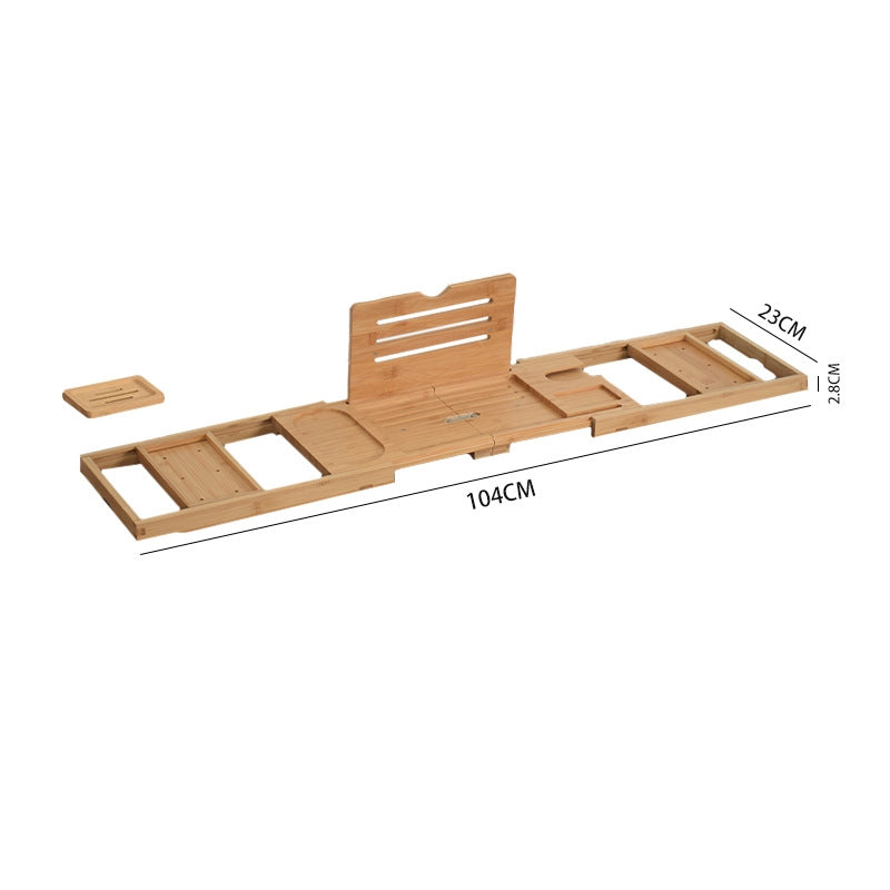 Luxury Bamboo Bathtub Tray – Foldable Bath Caddy Table for Books, Tablet & Wine
