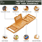 Luxury Bamboo Bathtub Tray – Foldable Bath Caddy Table for Books, Tablet & Wine