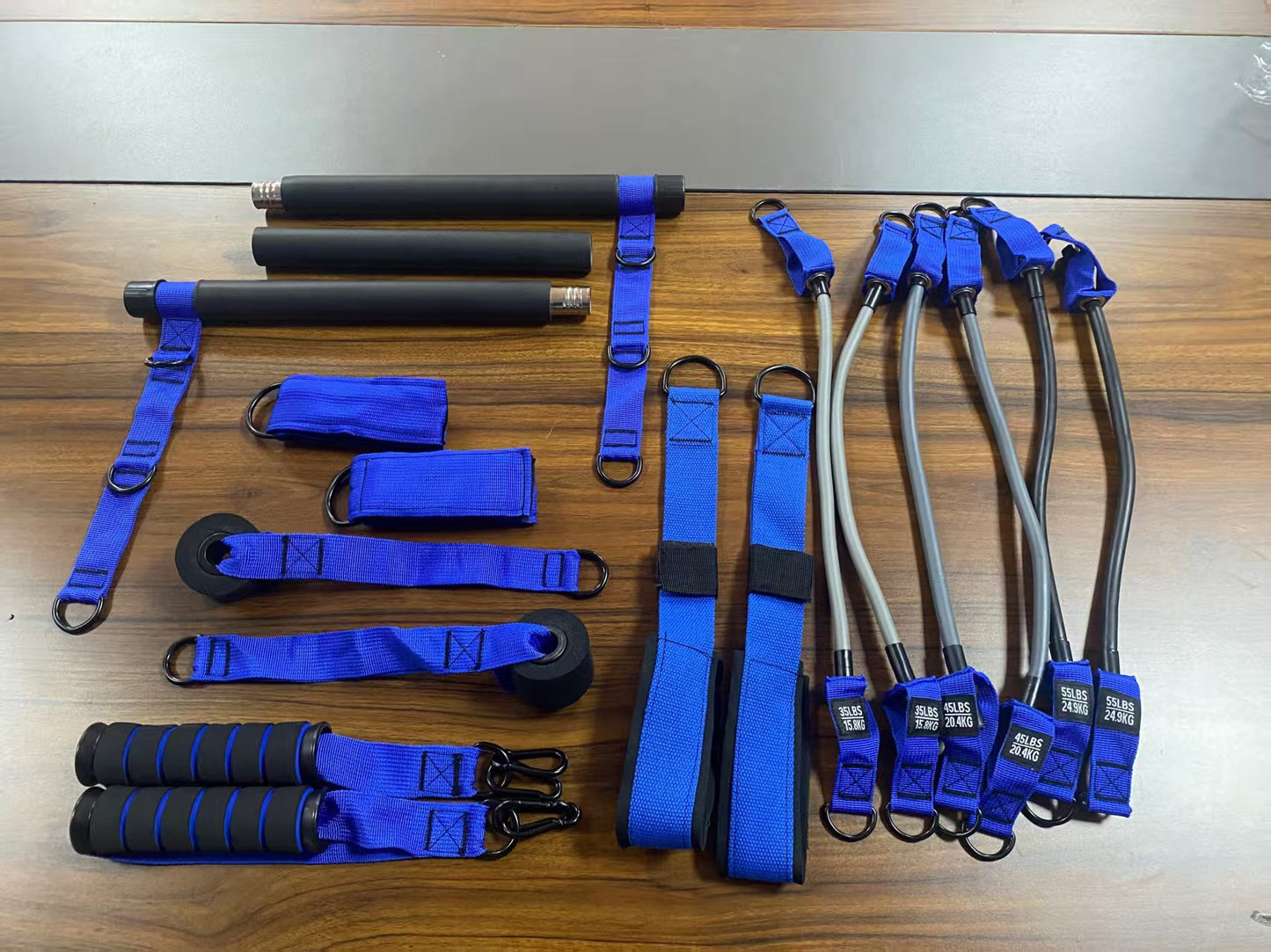 Resistance Band Pilates Set with Bar – Full Body Strength Training Workout Kit