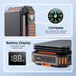 20000mAh Solar Power Bank with 4 Foldable Solar Panels – Magnetic Wireless Fast Charger & Hand Crank