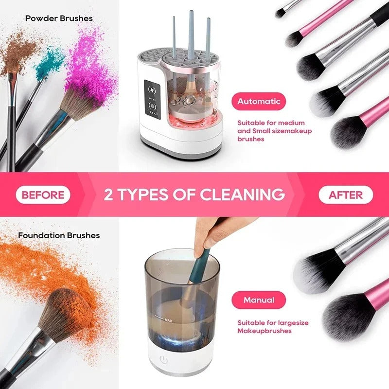3-in-1 Electric Makeup Brush Cleaner & Dryer – Automatic USB Brush Cleaning Machine