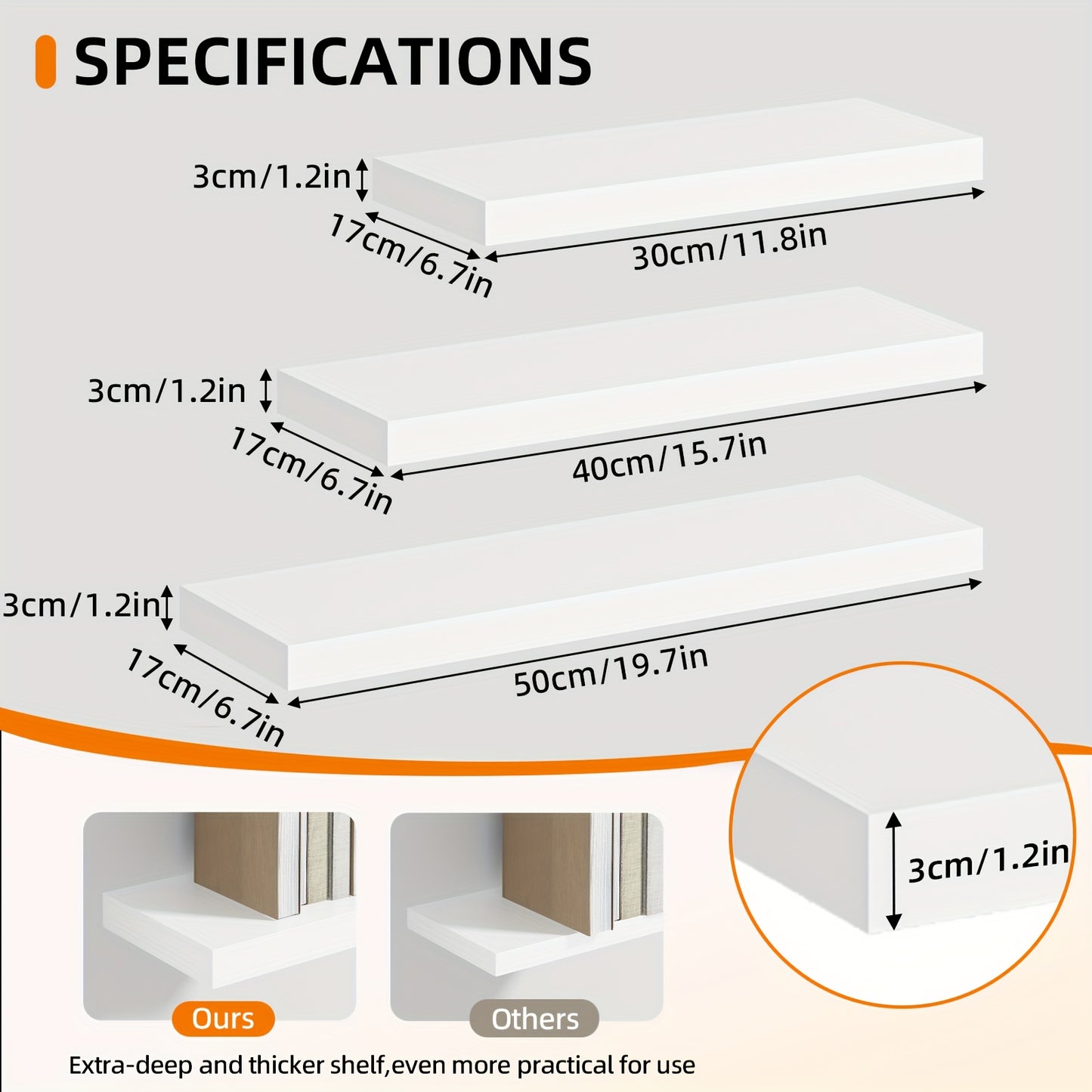 Floating Wooden Wall Shelves Set (2/4/6 PCS) – Modern Wall-Mounted Storage Shelves