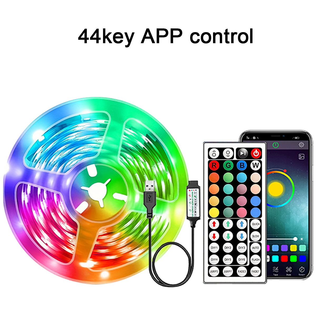 RGB LED Strip Lights with App Control – Flexible Color Changing Room Lights