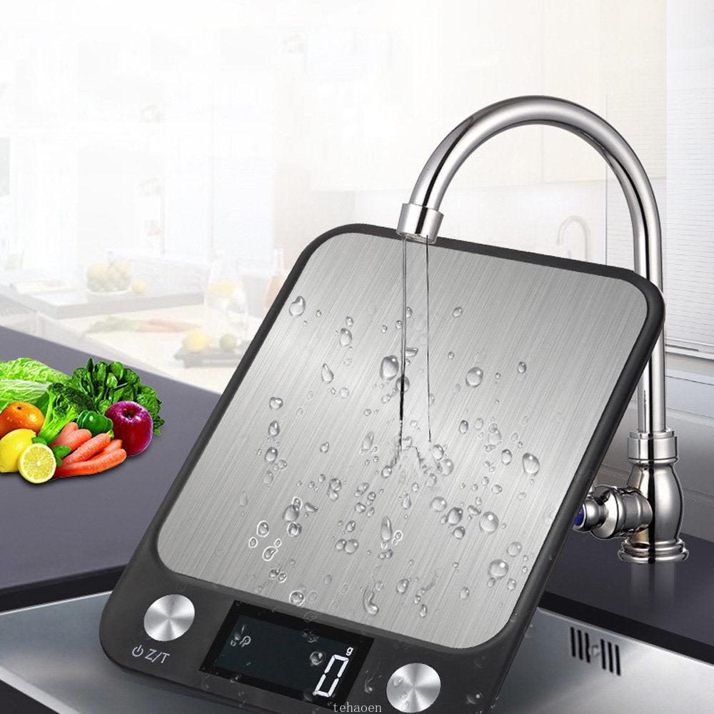 15kg Digital Kitchen Scale – 1g Precision Stainless Steel Food & Coffee Weighing Scale
