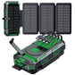 20000mAh Solar Power Bank with 4 Foldable Solar Panels – Magnetic Wireless Fast Charger & Hand Crank