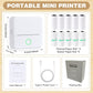 Wireless Mini Bluetooth Photo Printer – Portable Thermal Printer with 5 Sticker Rolls & 5 Thermal Paper Rolls