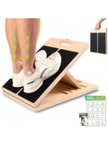 Adjustable Wooden Slant Board – Foldable Calf Stretch Board with 4 Angle Levels