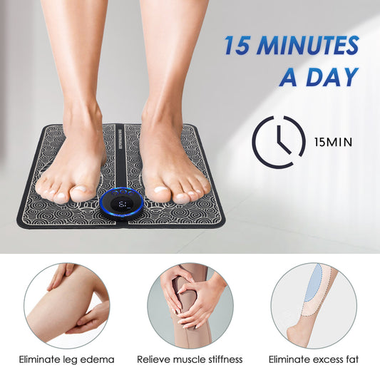 EMS Electric Foot Massager Mat – Foot Massage Pad with 8 Modes & Adjustable Intensity