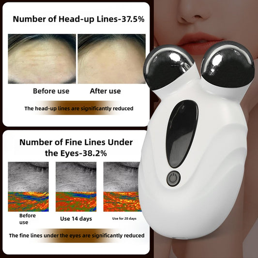 3D Microcurrent Face Lifting Massager Roller – Skin Tightening & Facial Rejuvenation Device