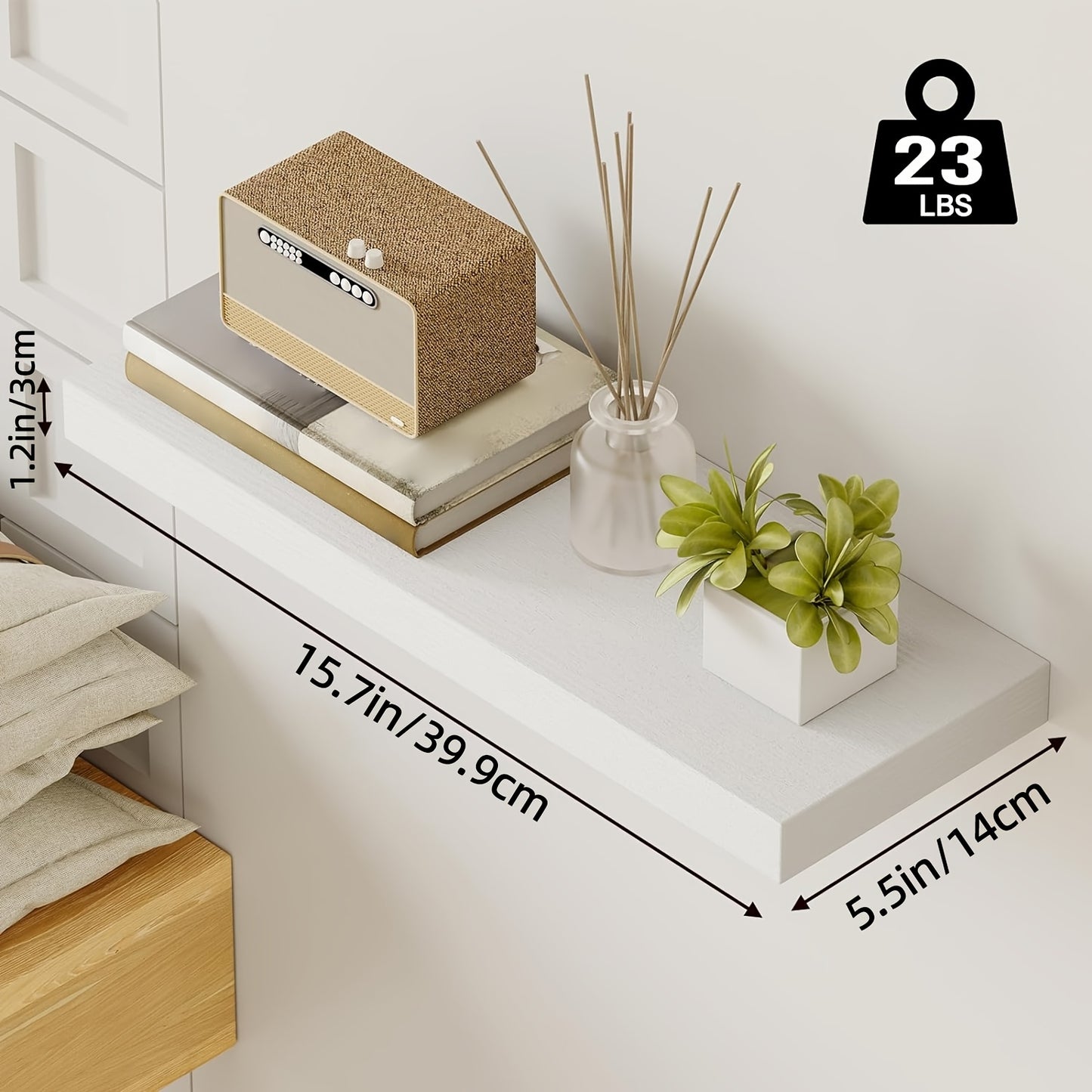 Floating Wooden Wall Shelves Set (2/4/6 PCS) – Modern Wall-Mounted Storage Shelves