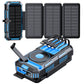 20000mAh Solar Power Bank with 4 Foldable Solar Panels – Magnetic Wireless Fast Charger & Hand Crank
