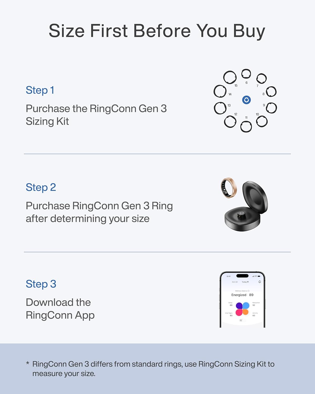 Gen 3 Smart Ring – Sleep, Heart Rate & Fitness Tracker with Vibration Alerts
