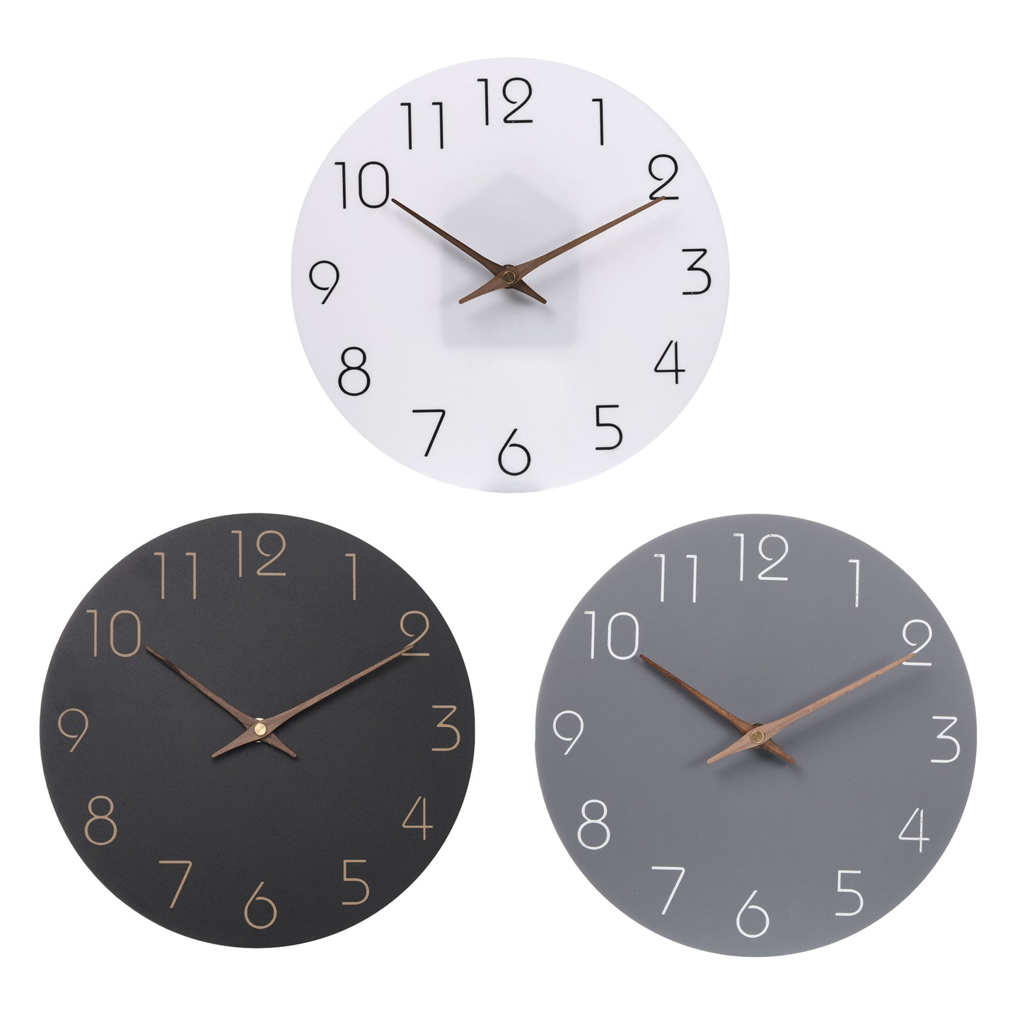 12/14 Inch Silent Wooden Wall Clock – Modern Non-Ticking Decorative Clock