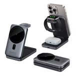 3-in-1 Magnetic Wireless Charging Station for iPhone, Apple Watch & AirPods – Fast Qi2 Foldable Charger Dock