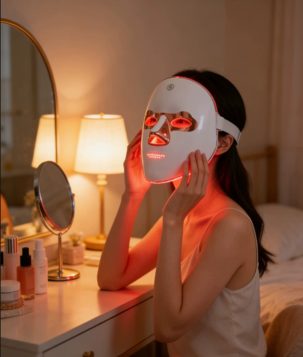 LED Light Therapy Face Mask – Anti-Aging Skincare Device for Wrinkles, Firming & Skin Rejuvenation