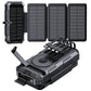 20000mAh Solar Power Bank with 4 Foldable Solar Panels – Magnetic Wireless Fast Charger & Hand Crank