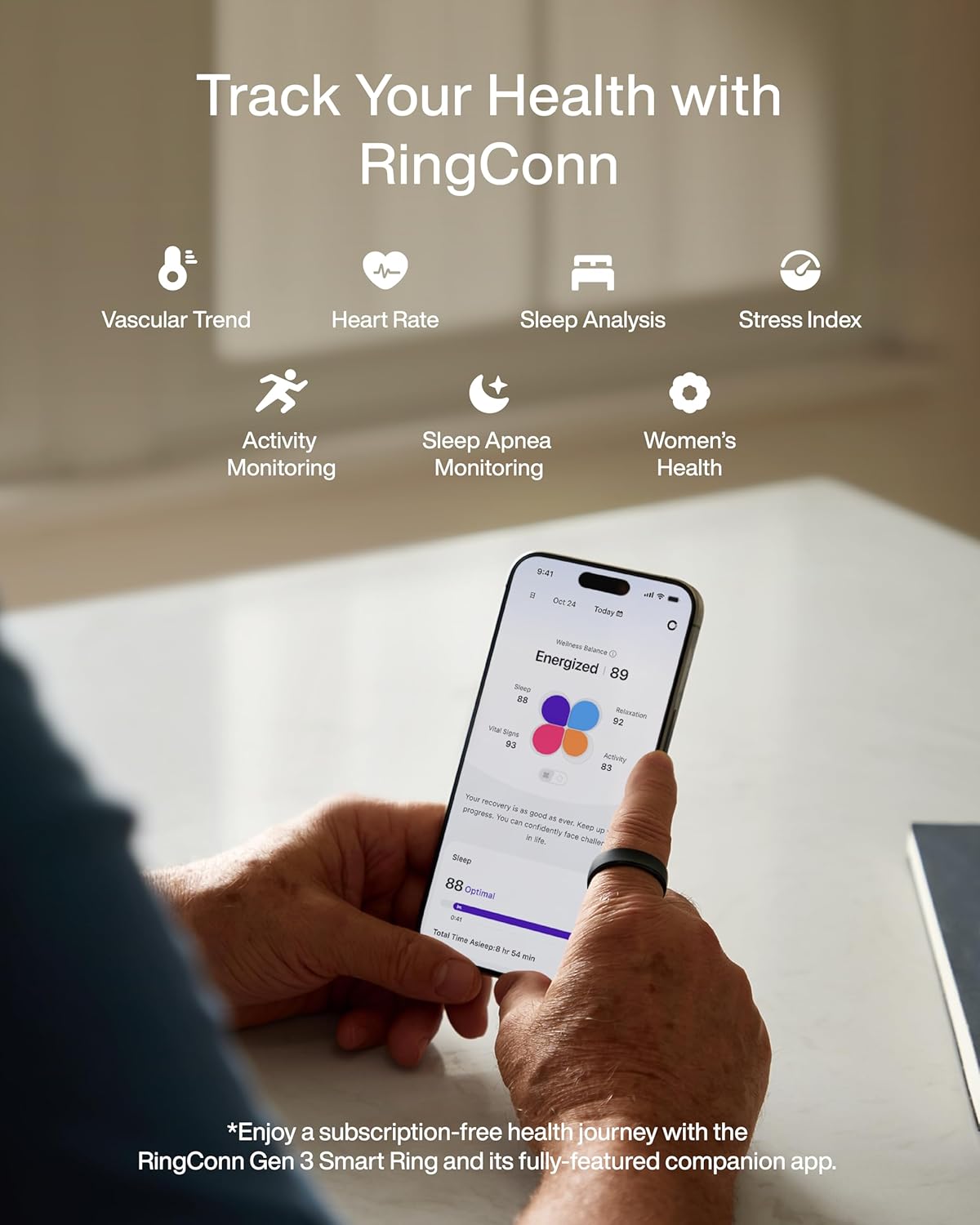 Gen 3 Smart Ring – Sleep, Heart Rate & Fitness Tracker with Vibration Alerts