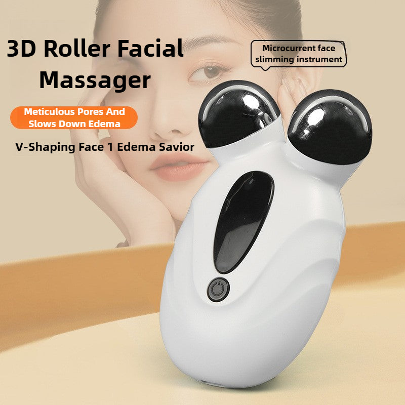 3D Microcurrent Face Lifting Massager Roller – Skin Tightening & Facial Rejuvenation Device