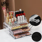 Clear Acrylic Makeup Drawer Organizer – Stackable Modular Cosmetic & Jewelry Storage Box with Velvet Lining