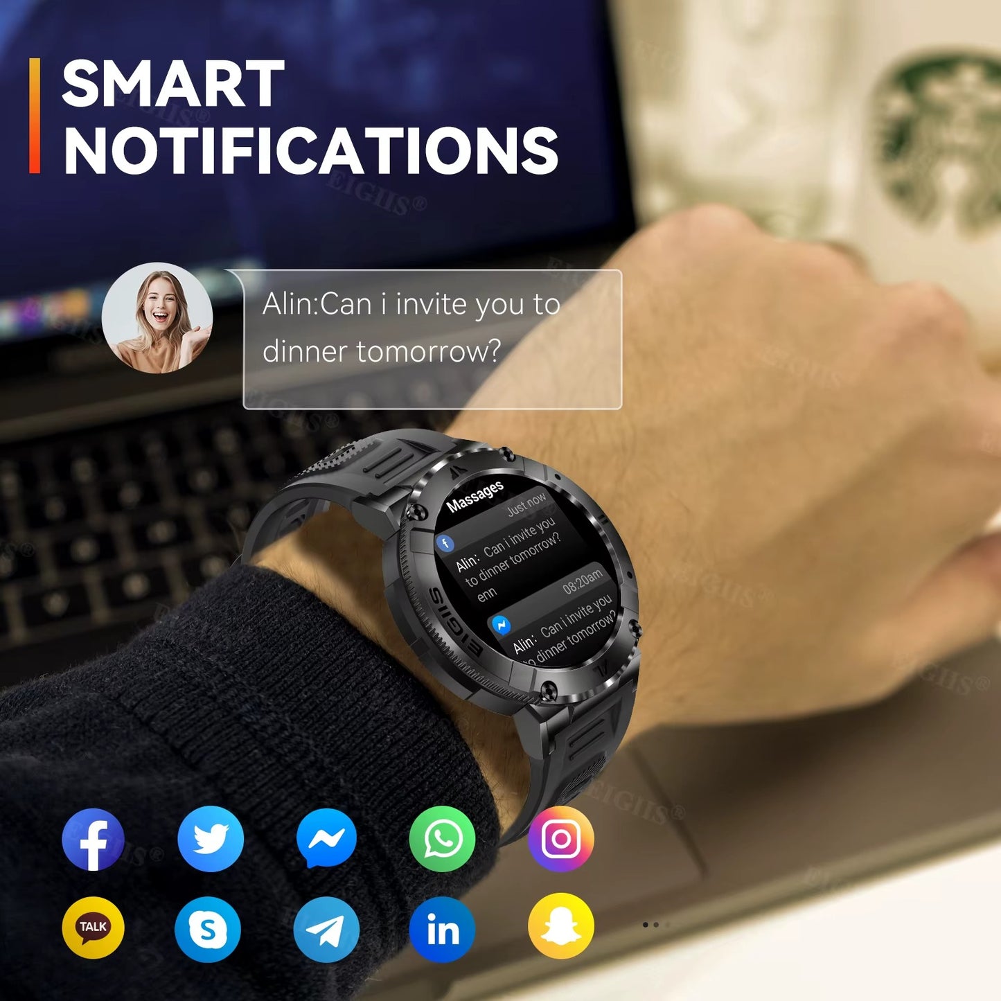 LaNikar Smart Watch Men TFT Display Bluetooth Call Blood Pressure Sport Fitness Health Monitor Custom Dial Waterproof Smartwatch